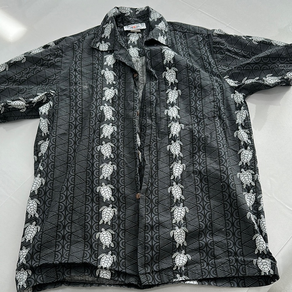 Black and White Hawaiian Shirt